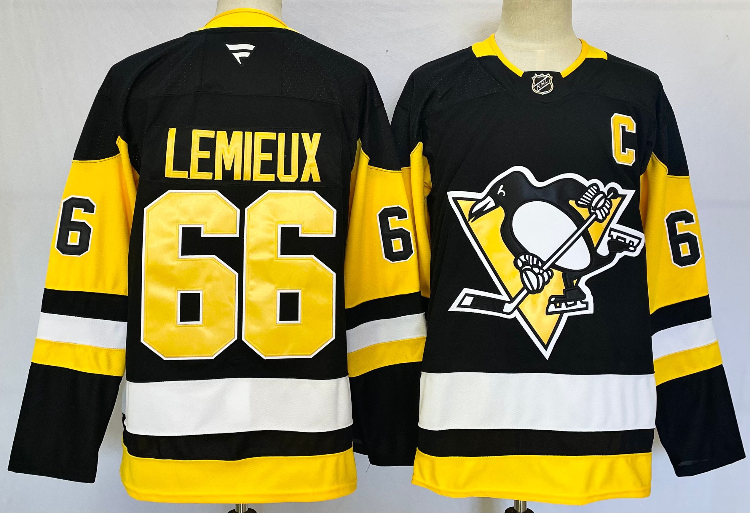 Men Pittsburgh Penguins #66 Lemieux Black 2025 Home Premier Player NHL Jersey->pittsburgh penguins->NHL Jersey